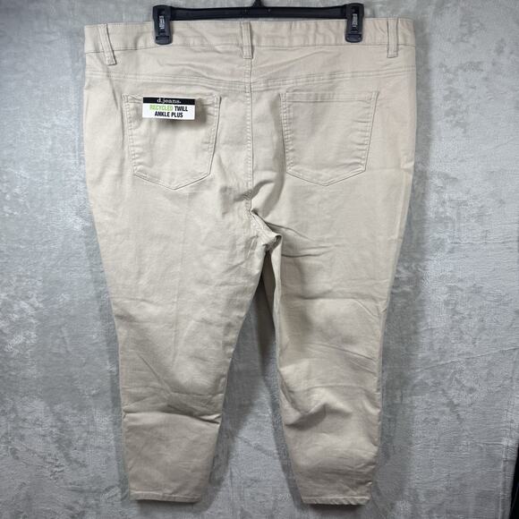 d.jeans NEW Womens Denim Jeans 22W Beige Ankle Plus Stretch Zipper Pockets - Picture 3 of 12